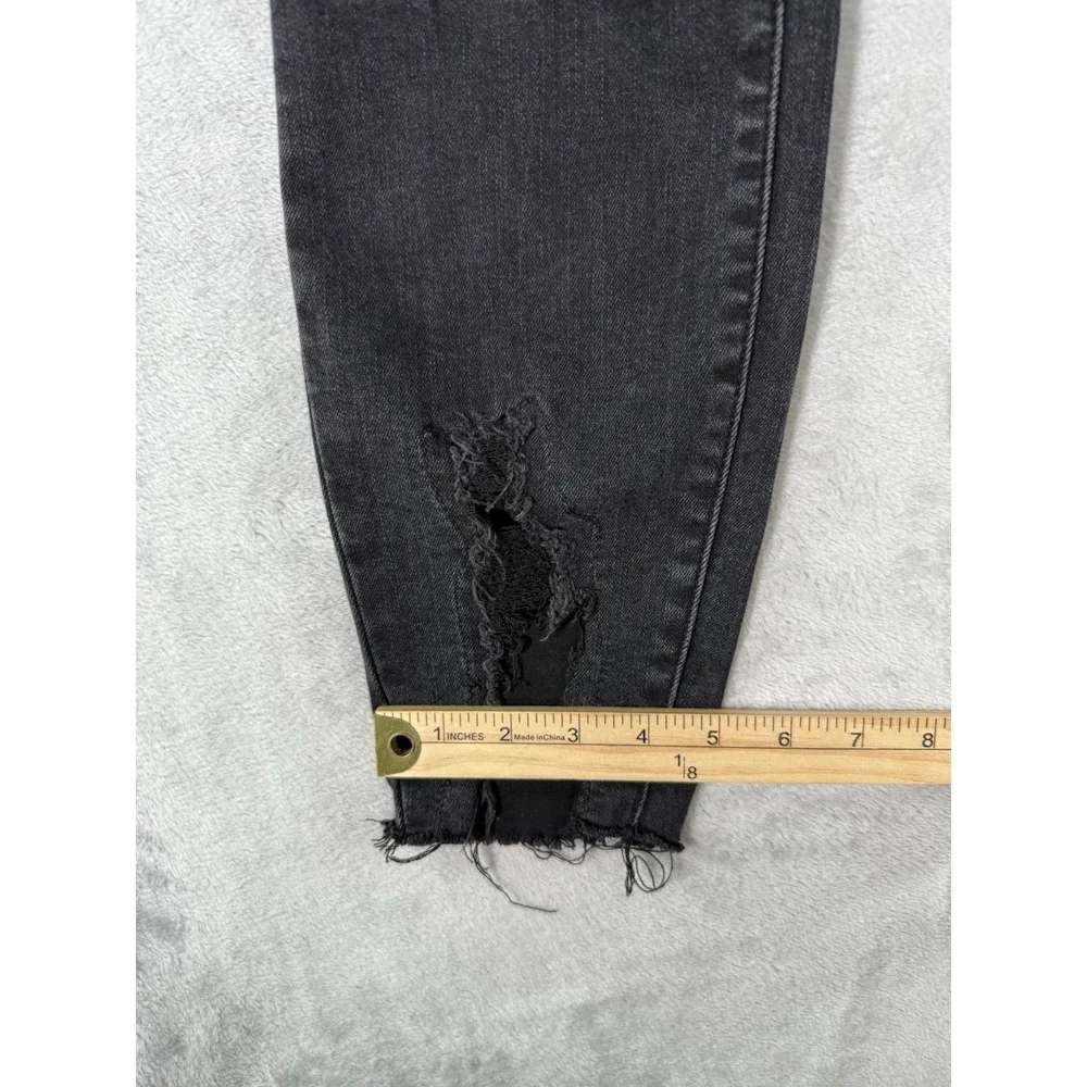 Judy Blue‎ Jeans Womens 11/30 Black Destroyed Mid Rise Skinny